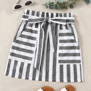 Striped Paperbag Skirt